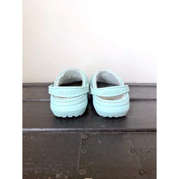 Crocs Classic Lined Clog Kids Aquamarine Blue Mint Slides Size Toddler Kids 13 - Picture 4 of 10